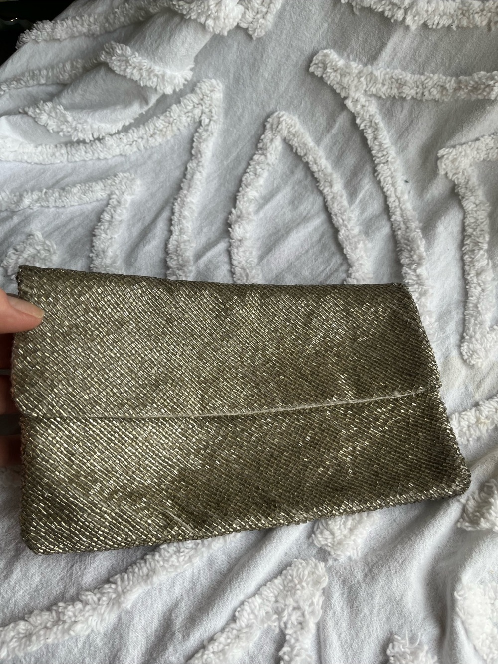 BCBG Max Azria Gold Beaded Clutch